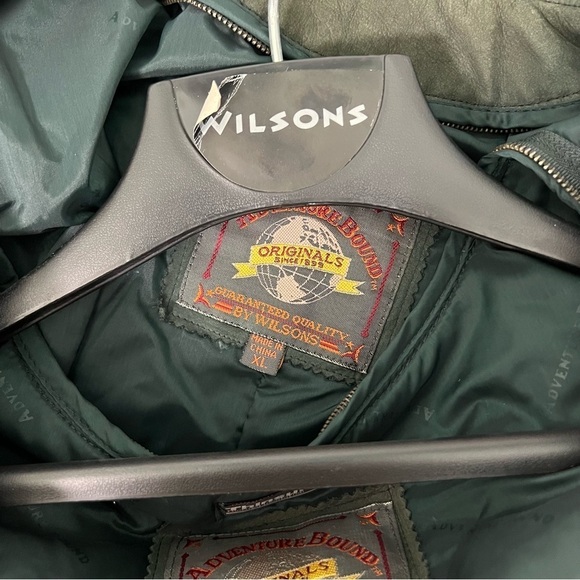 Vintage Wilsons Leather Adventure Bound Green Trench Coat Jacket - Picture 4 of 16